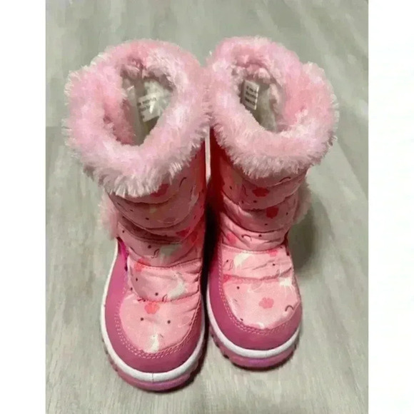 Girls Merence Pink Unicorn Winter Snow Boots size 23 - Picture 3 of 6